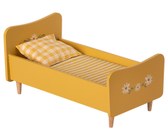 Wooden Bed, Miniature - Yellow