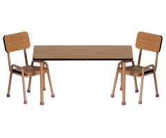 Table and chair set, Mouse - Dark powder