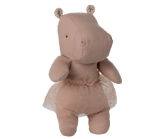 Safari friends, Hippo w. skirt, Small - Soft rose